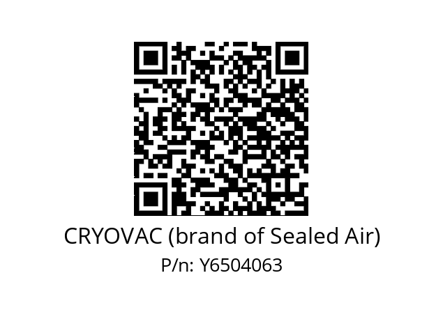   CRYOVAC (brand of Sealed Air) Y6504063