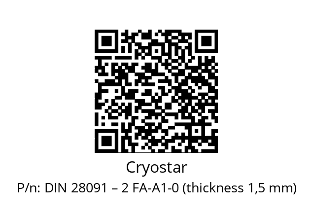   Cryostar DIN 28091 – 2 FA-A1-0 (thickness 1,5 mm)