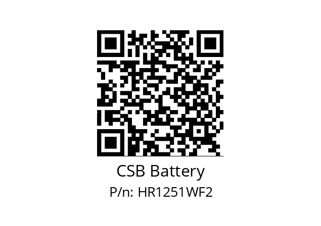   CSB Battery HR1251WF2