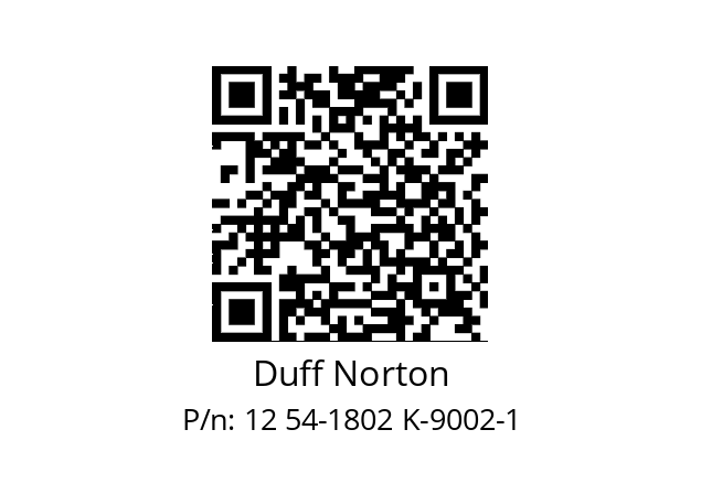   Duff Norton 12 54-1802 K-9002-1