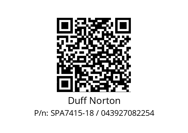   Duff Norton SPA7415-18 / 043927082254