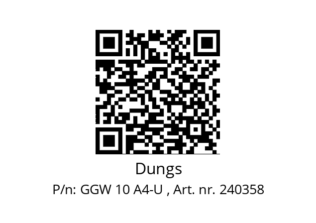   Dungs GGW 10 A4-U , Art. nr. 240358