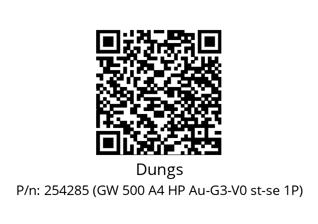   Dungs 254285 (GW 500 A4 HP Au-G3-V0 st-se 1P)