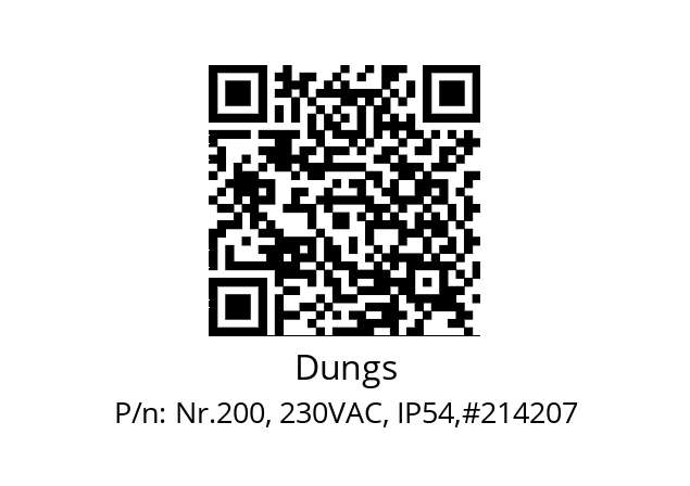   Dungs Nr.200, 230VAC, IP54,#214207