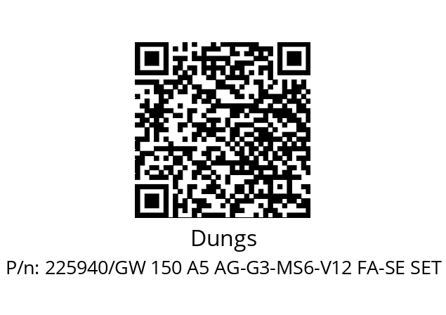   Dungs 225940/GW 150 A5 AG-G3-MS6-V12 FA-SE SET