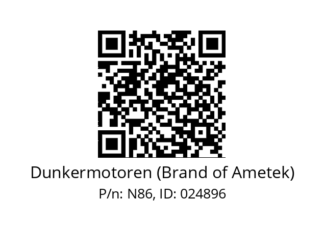   Dunkermotoren (Brand of Ametek) N86, ID: 024896