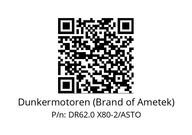   Dunkermotoren (Brand of Ametek) DR62.0 X80-2/ASTO