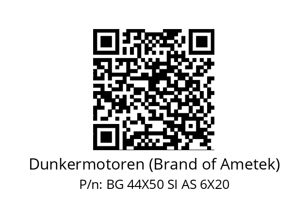   Dunkermotoren (Brand of Ametek) BG 44X50 SI AS 6X20