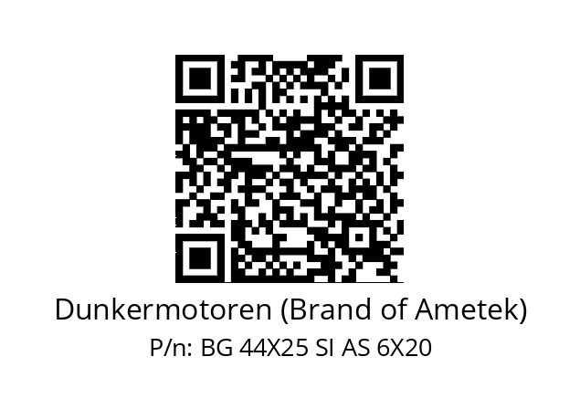   Dunkermotoren (Brand of Ametek) BG 44X25 SI AS 6X20