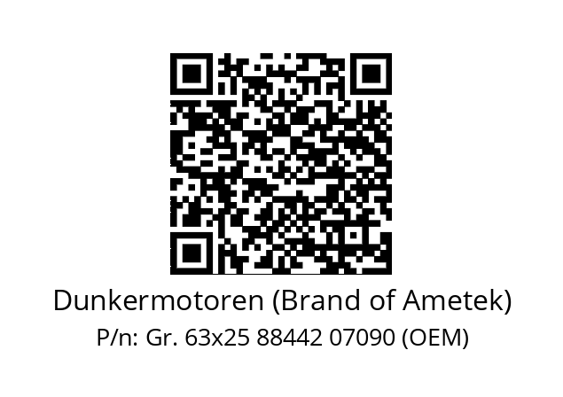   Dunkermotoren (Brand of Ametek) Gr. 63x25 88442 07090 (OEM)