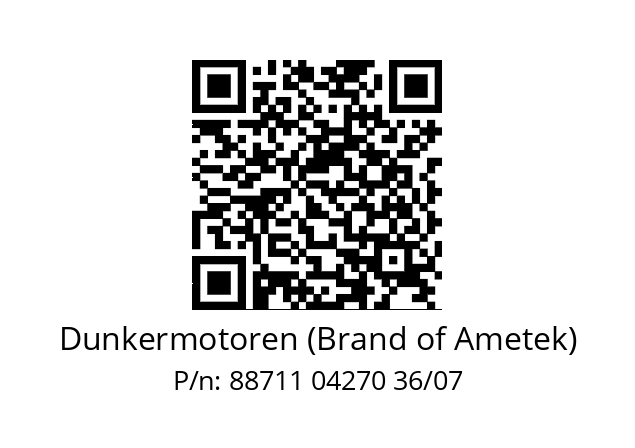   Dunkermotoren (Brand of Ametek) 88711 04270 36/07