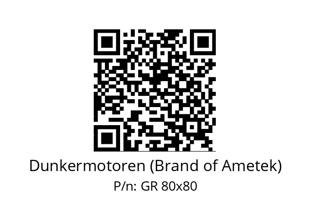   Dunkermotoren (Brand of Ametek) GR 80x80