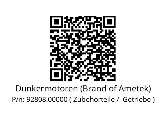   Dunkermotoren (Brand of Ametek) 92808.00000 ( Zubehorteile /  Getriebe )