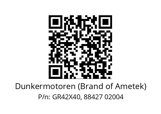   Dunkermotoren (Brand of Ametek) GR42X40, 88427 02004