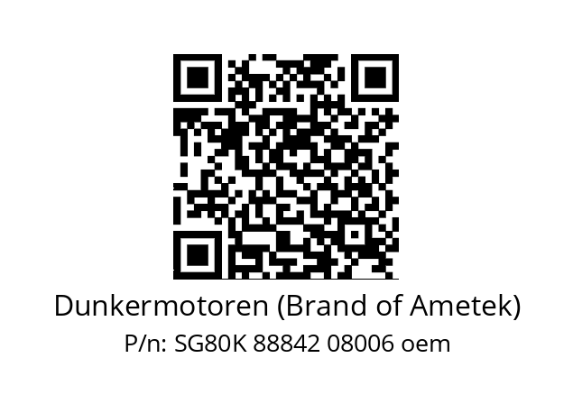   Dunkermotoren (Brand of Ametek) SG80K 88842 08006 oem