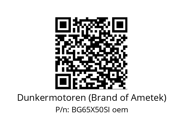   Dunkermotoren (Brand of Ametek) BG65X50SI oem