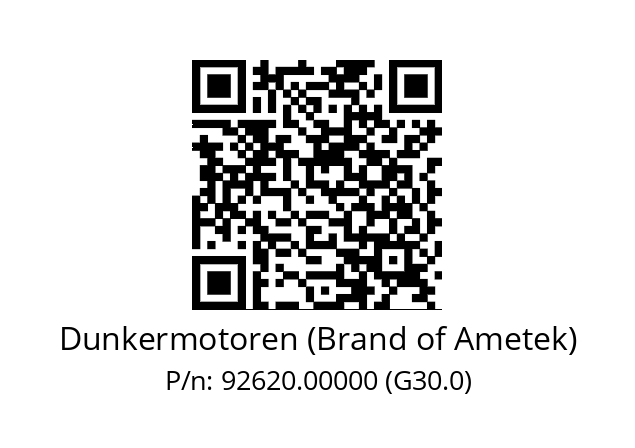   Dunkermotoren (Brand of Ametek) 92620.00000 (G30.0)