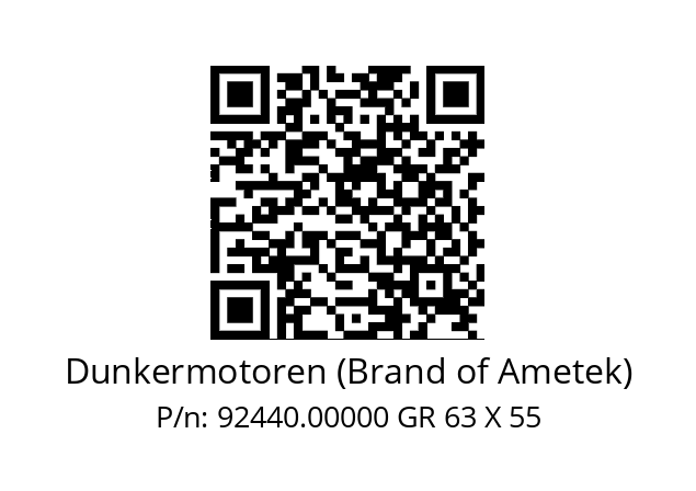   Dunkermotoren (Brand of Ametek) 92440.00000 GR 63 X 55