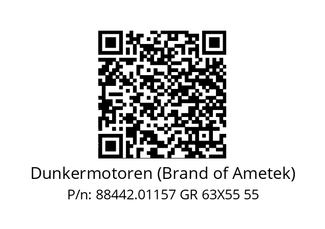   Dunkermotoren (Brand of Ametek) 88442.01157 GR 63X55 55