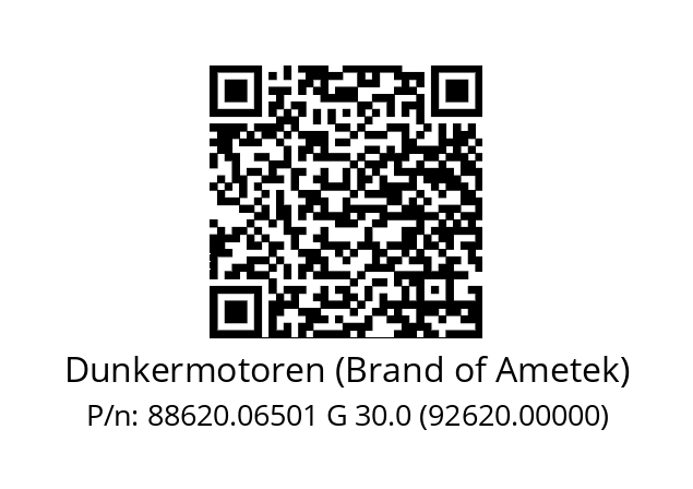   Dunkermotoren (Brand of Ametek) 88620.06501 G 30.0 (92620.00000)