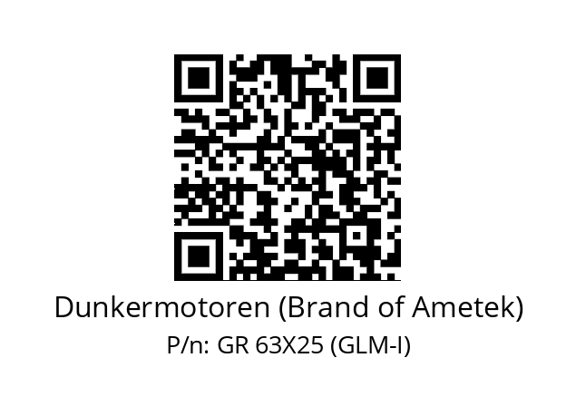   Dunkermotoren (Brand of Ametek) GR 63X25 (GLM-I)