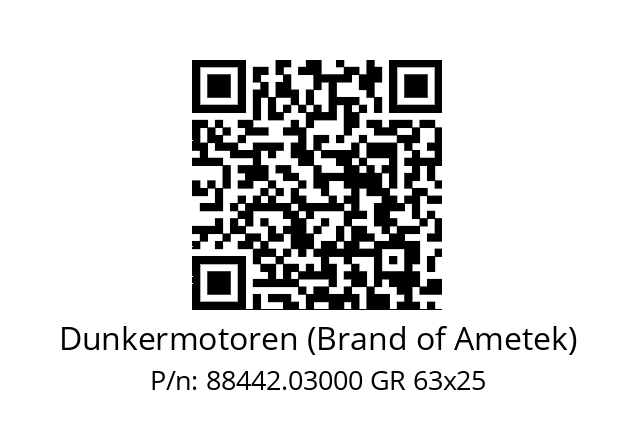   Dunkermotoren (Brand of Ametek) 88442.03000 GR 63x25