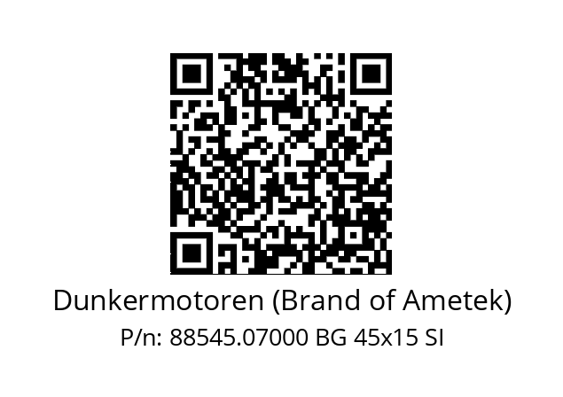   Dunkermotoren (Brand of Ametek) 88545.07000 BG 45x15 SI