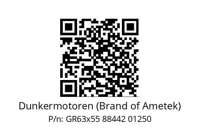   Dunkermotoren (Brand of Ametek) GR63x55 88442 01250