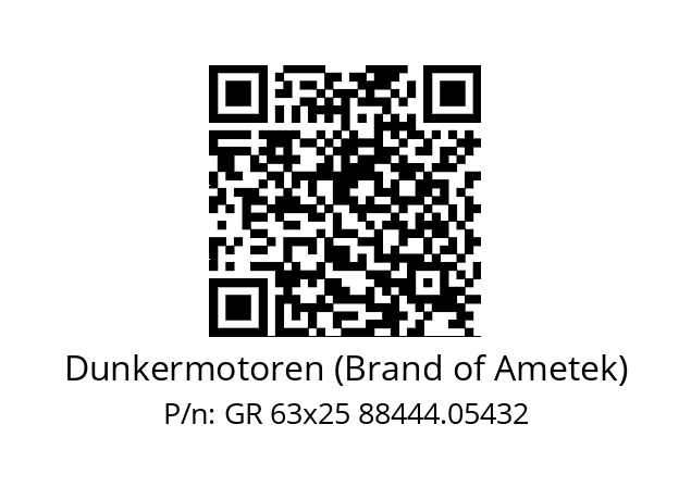   Dunkermotoren (Brand of Ametek) GR 63x25 88444.05432