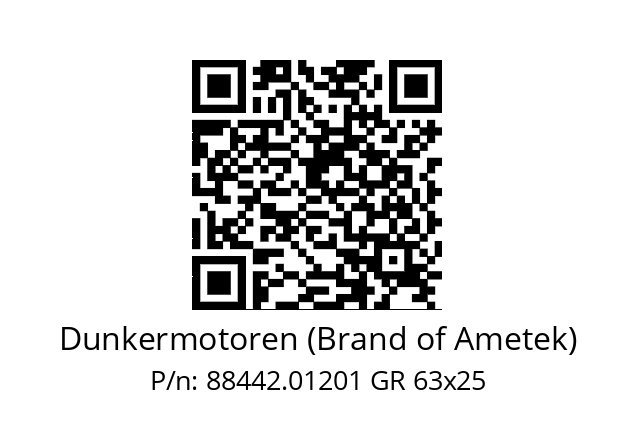   Dunkermotoren (Brand of Ametek) 88442.01201 GR 63x25