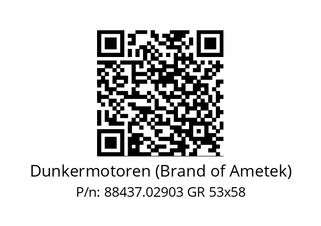   Dunkermotoren (Brand of Ametek) 88437.02903 GR 53x58