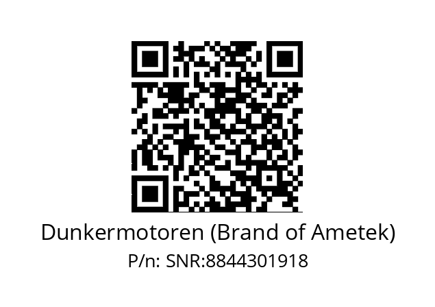   Dunkermotoren (Brand of Ametek) SNR:8844301918