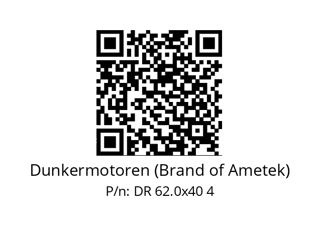   Dunkermotoren (Brand of Ametek) DR 62.0x40 4