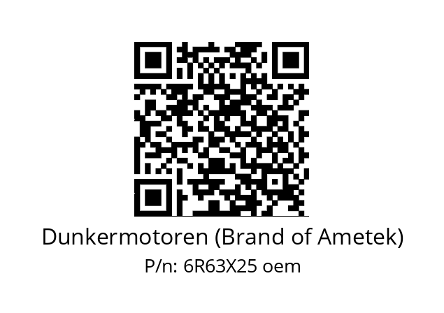   Dunkermotoren (Brand of Ametek) 6R63X25 oem