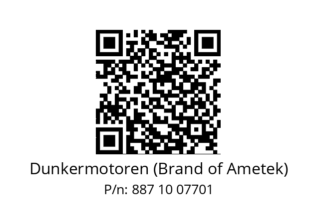   Dunkermotoren (Brand of Ametek) 887 10 07701