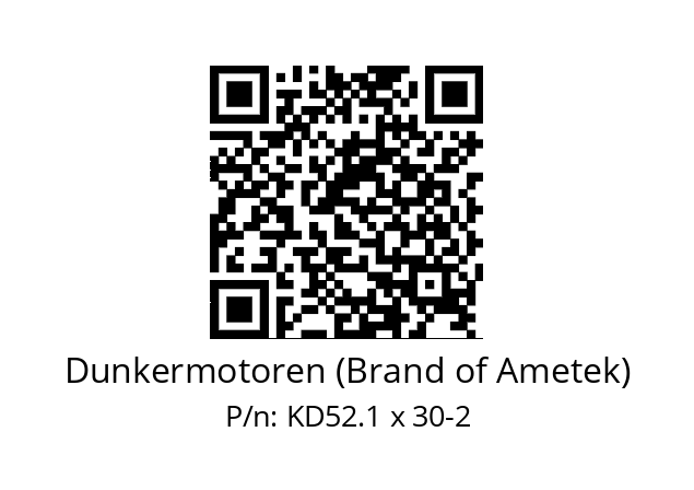   Dunkermotoren (Brand of Ametek) KD52.1 x 30-2