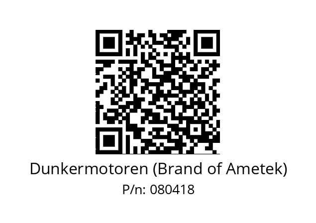   Dunkermotoren (Brand of Ametek) 080418