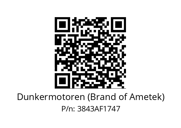   Dunkermotoren (Brand of Ametek) 3843AF1747