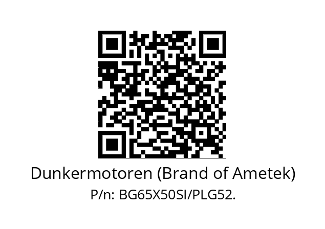   Dunkermotoren (Brand of Ametek) BG65X50SI/PLG52.