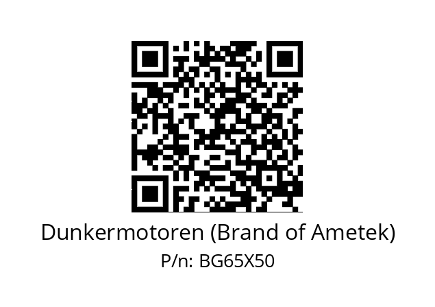   Dunkermotoren (Brand of Ametek) BG65X50