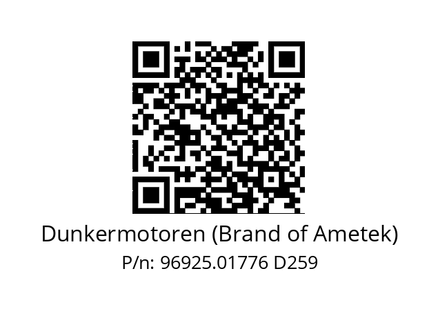   Dunkermotoren (Brand of Ametek) 96925.01776 D259