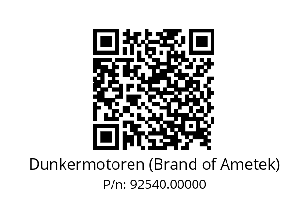   Dunkermotoren (Brand of Ametek) 92540.00000