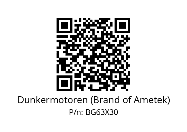   Dunkermotoren (Brand of Ametek) BG63X30