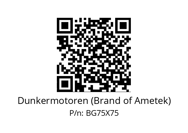   Dunkermotoren (Brand of Ametek) BG75X75