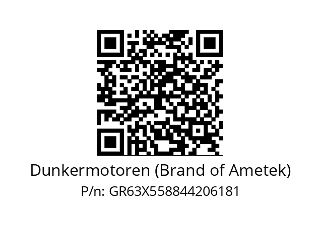   Dunkermotoren (Brand of Ametek) GR63X558844206181