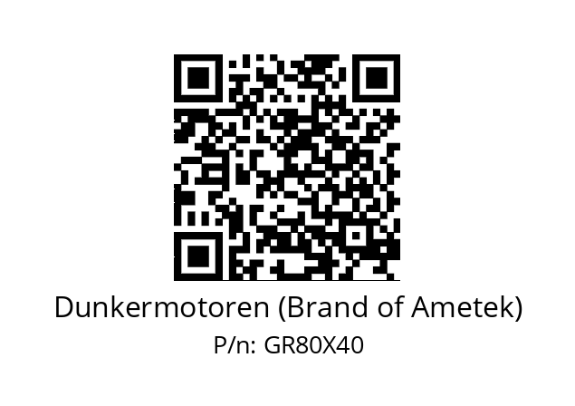   Dunkermotoren (Brand of Ametek) GR80X40