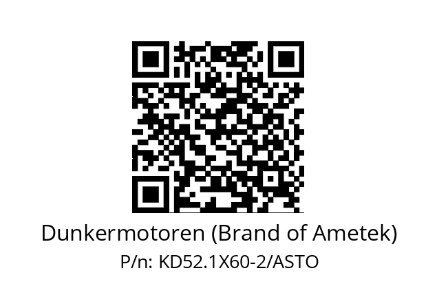   Dunkermotoren (Brand of Ametek) KD52.1X60-2/ASTO