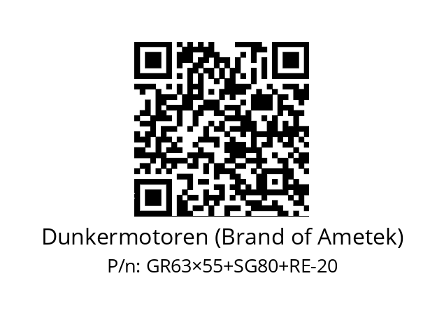   Dunkermotoren (Brand of Ametek) GR63×55+SG80+RE-20