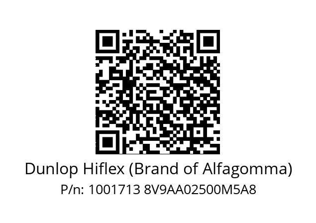   Dunlop Hiflex (Brand of Alfagomma) 1001713 8V9AA02500M5A8