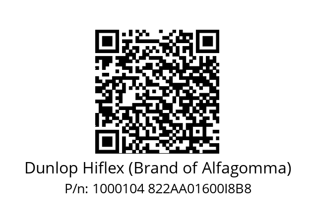   Dunlop Hiflex (Brand of Alfagomma) 1000104 822AA01600I8B8